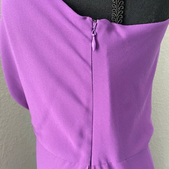 BCBG MAXAZRIA Somara One-Shouldered Asymmetrical Chiffon Purple Dress Sz 6 - Picture 10 of 14